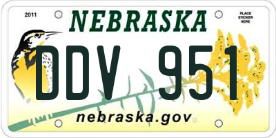 NE license plate DDV951