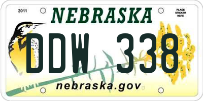 NE license plate DDW338