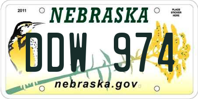 NE license plate DDW974