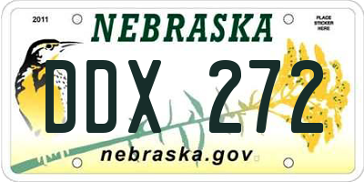 NE license plate DDX272