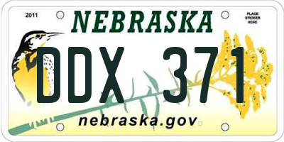 NE license plate DDX371