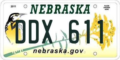 NE license plate DDX611