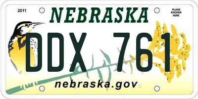 NE license plate DDX761