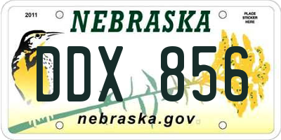 NE license plate DDX856