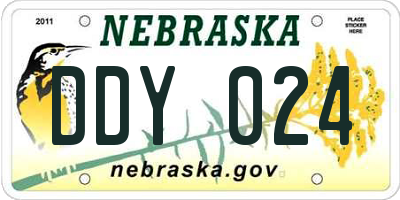 NE license plate DDY024