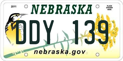 NE license plate DDY139