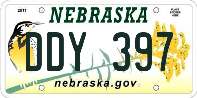 NE license plate DDY397