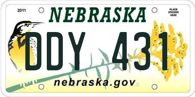 NE license plate DDY431