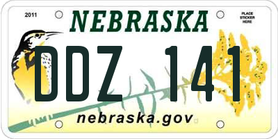 NE license plate DDZ141