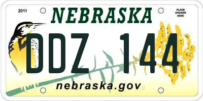 NE license plate DDZ144