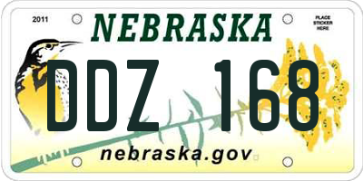 NE license plate DDZ168