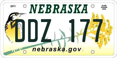 NE license plate DDZ177