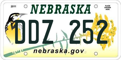 NE license plate DDZ252