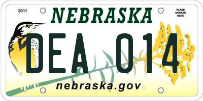 NE license plate DEA014