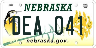 NE license plate DEA041