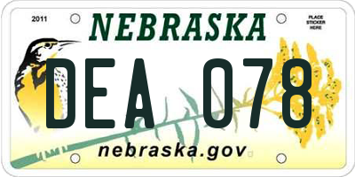 NE license plate DEA078