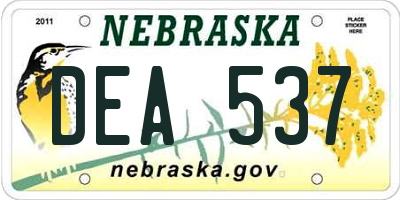 NE license plate DEA537