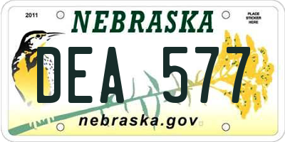 NE license plate DEA577