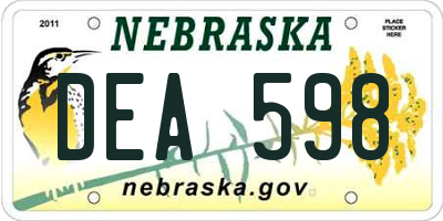 NE license plate DEA598