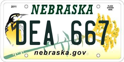 NE license plate DEA667
