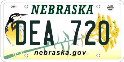 NE license plate DEA720