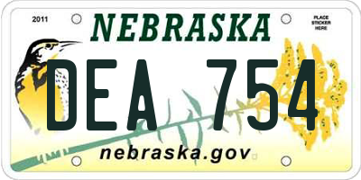 NE license plate DEA754