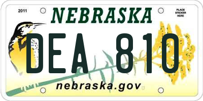 NE license plate DEA810