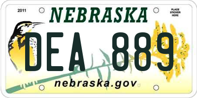 NE license plate DEA889