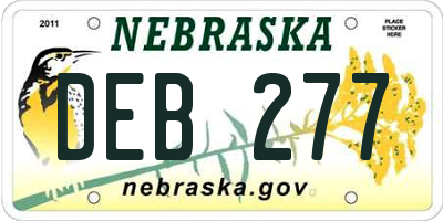 NE license plate DEB277
