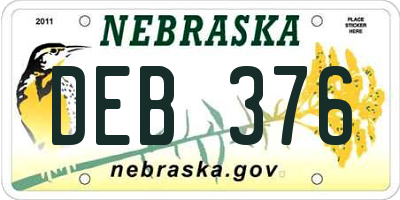 NE license plate DEB376