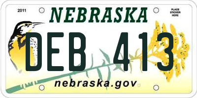 NE license plate DEB413