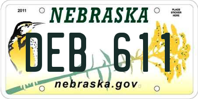 NE license plate DEB611