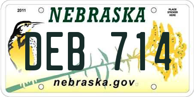 NE license plate DEB714