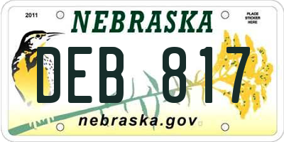NE license plate DEB817