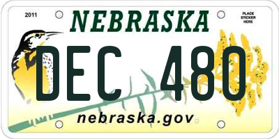 NE license plate DEC480