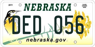 NE license plate DED056