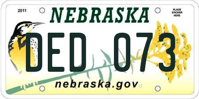 NE license plate DED073