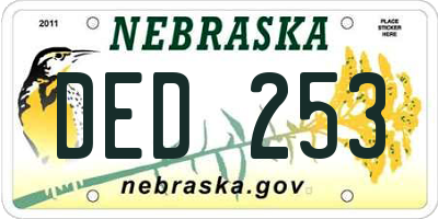 NE license plate DED253