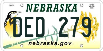 NE license plate DED279