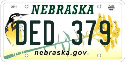 NE license plate DED379