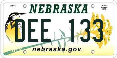 NE license plate DEE133