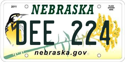 NE license plate DEE224