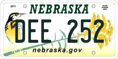 NE license plate DEE252