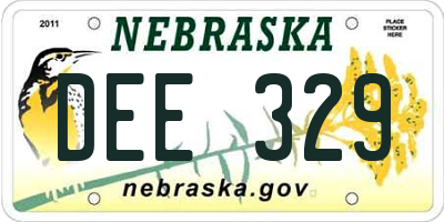 NE license plate DEE329