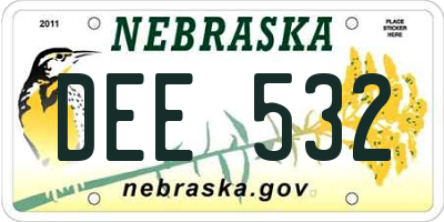 NE license plate DEE532