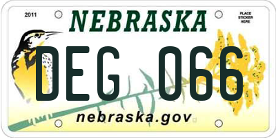 NE license plate DEG066
