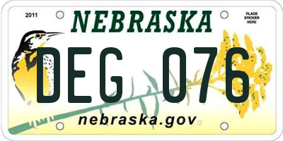 NE license plate DEG076