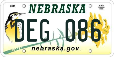 NE license plate DEG086