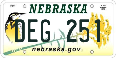 NE license plate DEG251