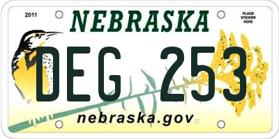 NE license plate DEG253